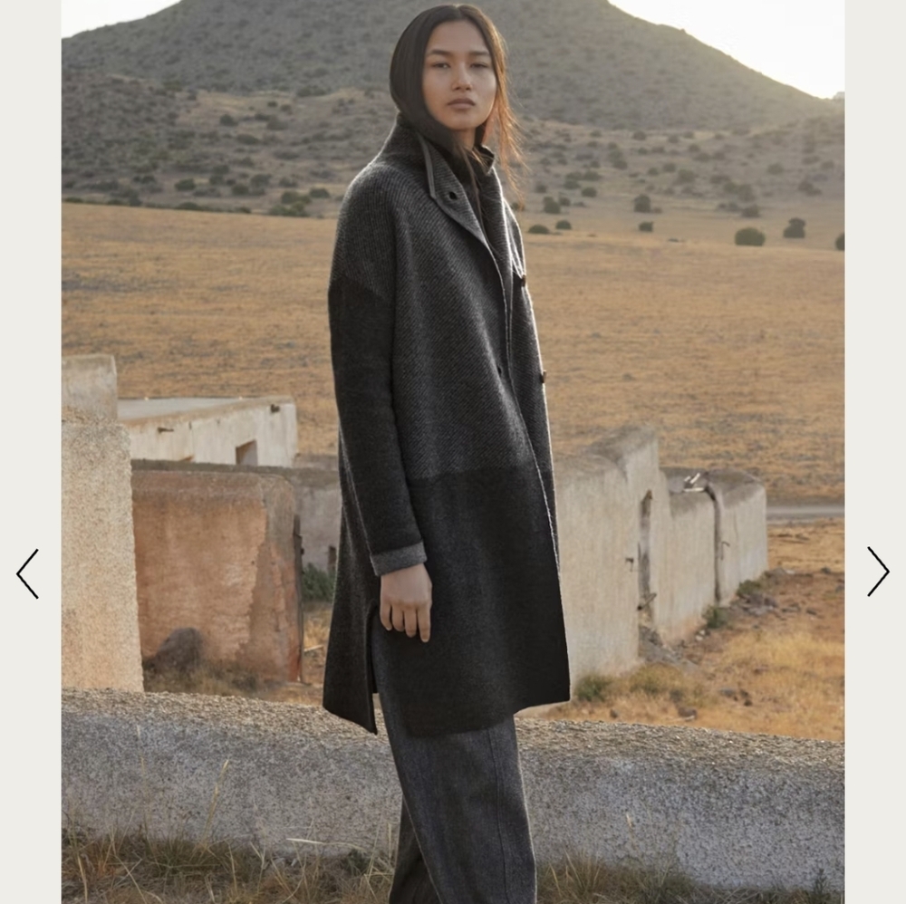 Poetry  Green/ Gray Boiled Wool Coat SZ.10 New